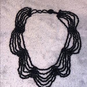 Black beaded accent necklace